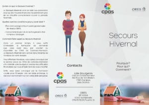 Capture d'écran de la brochure "Secours Hivernal" du Cpas de Comines-Warneton